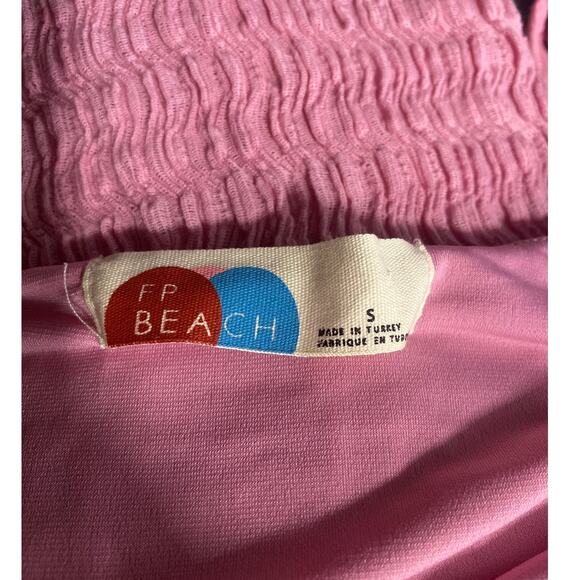 Free People Beach Eleni Stretch Bodycon Midi Dress in Barbie Pink Sz - Picture 6 of 8